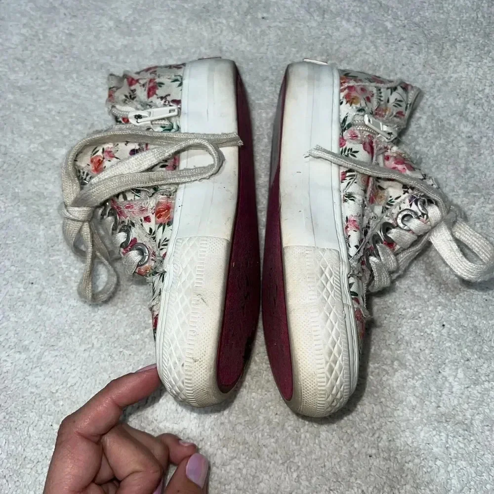 Blowfish Malibu Kids Girls Multicolor Sneaker 13 Lace Up Floral Athletic Shoes